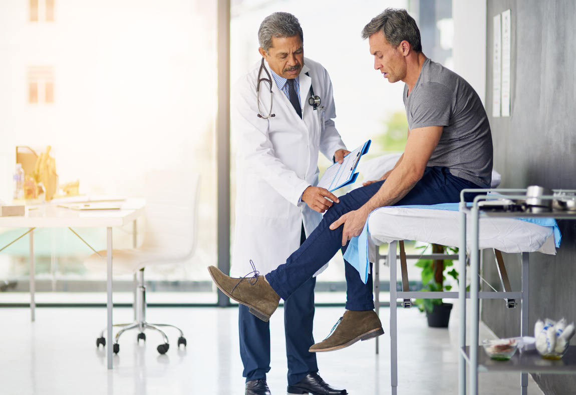 Man at the doctors office